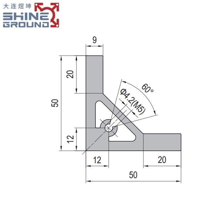 Aluminum Angle Profile 50x50x9